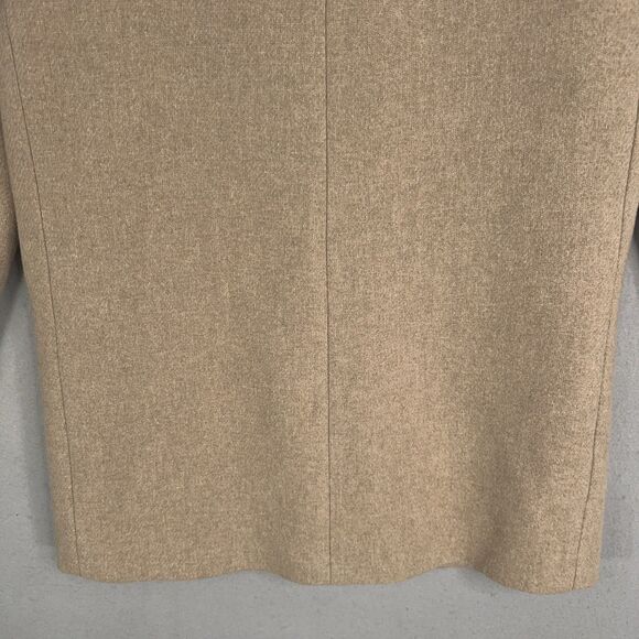 J Crew Coat Womens Large Tan Wool Stadium Cloth Nello Gori Minimal Quiet Luxury - Picture 9 of 13